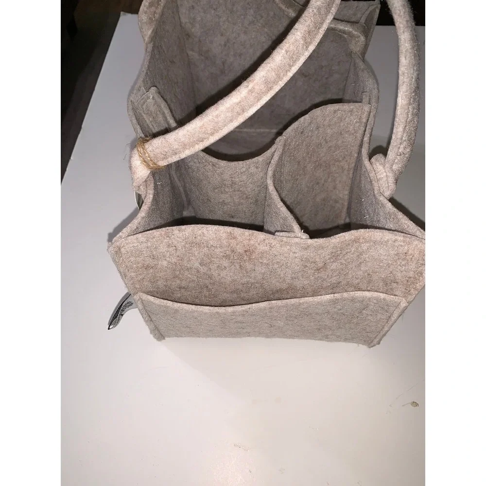NWT Parker Baby Co Felt Diaper Caddy Oatmeal Heather Gray Nursery Organizer